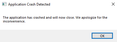 Application crash detected Image